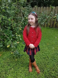 Childrens' Aran Cardigans*Sweater Shop Kids Aran Cardigan Red