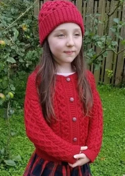 Childrens' Aran Cardigans*Sweater Shop Kids Aran Cardigan Red