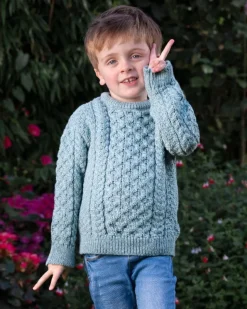 Baby & Toddler Sweaters|Kids Aran Sweaters*Sweater Shop Kids Irish Aran Sweater Aqua