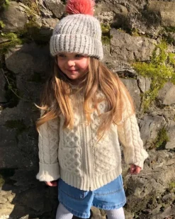 Childrens' Aran Cardigans*Sweater Shop Kids Merino Wool Hooded Cardigan Natural