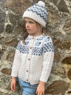 Sheep Toys And Gifts|Childrens' Aran Cardigans*Sweater Shop Kids Sheep Cardigan Merino Wool - Natural