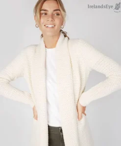 Womens Irish Knitwear|Ladies Cardigans*Sweater Shop Kilcool Textured Coatigan Natural