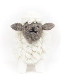 Sheep Toys And Gifts*Sweater Shop Knitted Sheep Collectible Medium - White