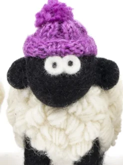 Sheep Toys And Gifts*Sweater Shop Knitted Sheep with Bobble Hat Lilac - Medium