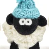 Sheep Toys And Gifts*Sweater Shop Knitted Sheep with Bobble Hat Teal Blue - Medium