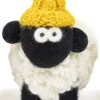 Sheep Toys And Gifts*Sweater Shop Knitted Sheep with Bobble Hat Yellow - Medium
