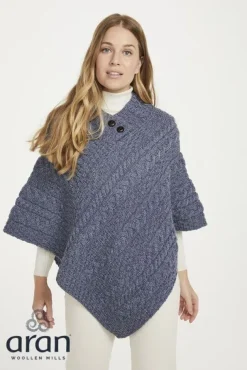 Ladies Aran Ponchos & Capes*Sweater Shop Ladies Aran Poncho One Size