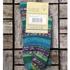 Wool Slippers|Aran Wool Socks*Sweater Shop Ladies Fair Isle Socks Blue/Purple