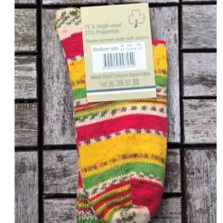 Wool Slippers|Aran Wool Socks*Sweater Shop Ladies Fair Isle Socks Yellow/Red