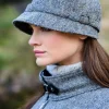 Aran Wool Hats|Ladies Hats*Sweater Shop Ladies Flapper Cap Grey Fleck Col: 1