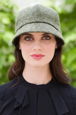 Aran Wool Hats|Ladies Hats*Sweater Shop Ladies Flapper Cap Grey Fleck Col: 1