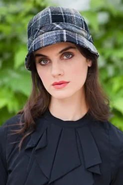 Aran Wool Hats|Ladies Hats*Sweater Shop Ladies Irish Flapper Cap Grey / Black Mix Col: 21