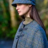 Aran Wool Hats|Ladies Hats*Sweater Shop Ladies Irish Flapper Cap Green Brown Check Col: 782