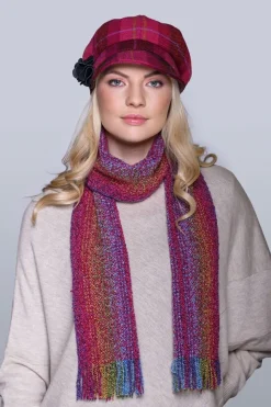 Ladies Hats*Sweater Shop Ladies Newsboy Hat Pink Check 223