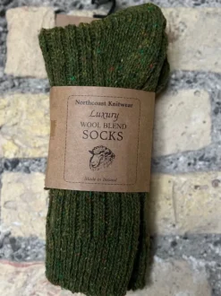 Aran Wool Socks*Sweater Shop Luxury Wool Blend Socks Forset Green