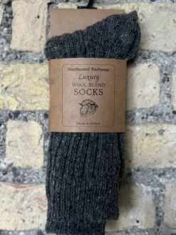 Aran Wool Socks*Sweater Shop Mens Luxury Wool Blend Socks Charcoal