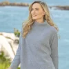 Designer Knitwear|Cashmere And Merino Wool Sweaters*Sweater Shop Merino Wool & Cashmere High Neck Silver