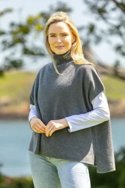 Cashmere And Merino Wool Sweaters*Sweater Shop Merino Wool & Cashmere Short Sleeve Sweater Dark Grey