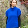 Cashmere And Merino Wool Sweaters*Sweater Shop Merino Wool & Cashmere Short Sleeve Sweater Indigo Blue