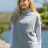 Cashmere And Merino Wool Sweaters*Sweater Shop Merino Wool & Cashmere Short Sleeve Sweater Silver Grey