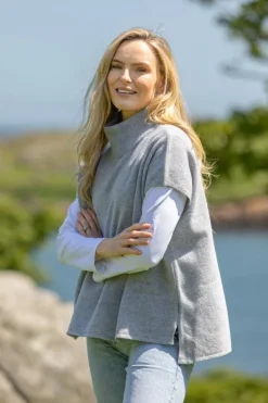 Cashmere And Merino Wool Sweaters*Sweater Shop Merino Wool & Cashmere Short Sleeve Sweater Silver Grey