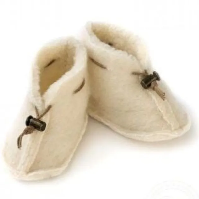 Wool Slippers|Kids Irish Toys And Gifts*Sweater Shop Merino Wool Baby Booties - Natural