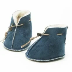 Wool Slippers|Kids Irish Toys And Gifts*Sweater Shop Merino Wool Baby Booties - Blue suede