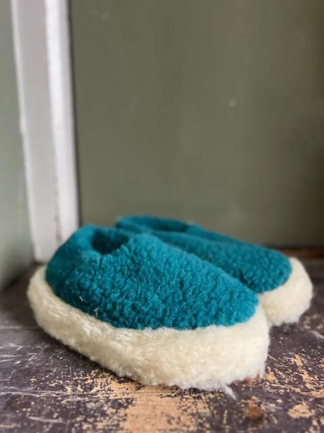 Slippers*Sweater Shop Merino Wool Slippers Azure Blue