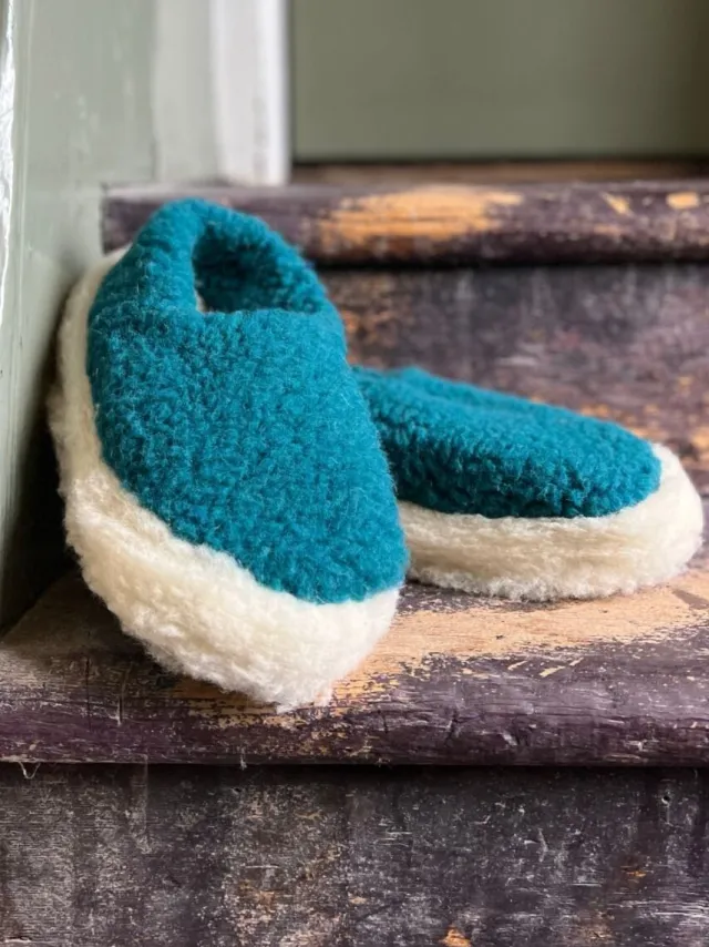 Slippers*Sweater Shop Merino Wool Slippers Azure Blue