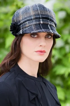 Ladies Hats*Sweater Shop Newsboy Cap Black Brown White Colour 21