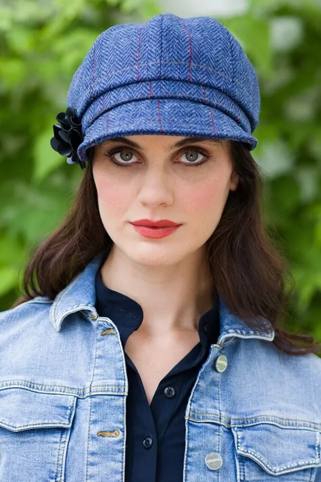 Ladies Hats*Sweater Shop Newsboy Cap Blue Red, Colour 110