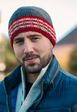 Aran Wool Hats|Mens Caps*Sweater Shop Rib Pull on Hat Charcoal