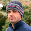 Aran Wool Hats|Mens Caps*Sweater Shop Rib Pullon Turnup Hat Charcoal Grey