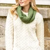 Ladies Merino Wool Scarves|Ladies Aran Scarves*Sweater Shop Super Soft Aran Snood Green B859