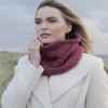 Ladies Aran Scarves*Sweater Shop Super Soft Aran Snood Rasberry Marl