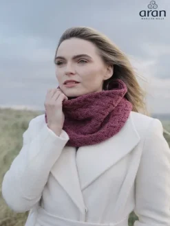 Ladies Aran Scarves*Sweater Shop Super Soft Aran Snood Rasberry Marl