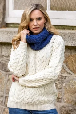 Ladies Merino Wool Scarves|Ladies Aran Scarves*Sweater Shop Super Soft Aran Snood Royal Blue B859