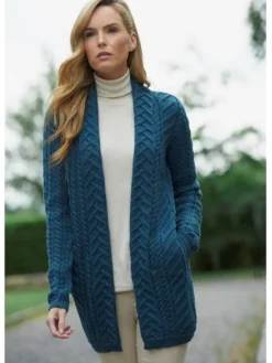 Womens Irish Knitwear*Sweater Shop Super Soft Edge to Edge Long Cardigan