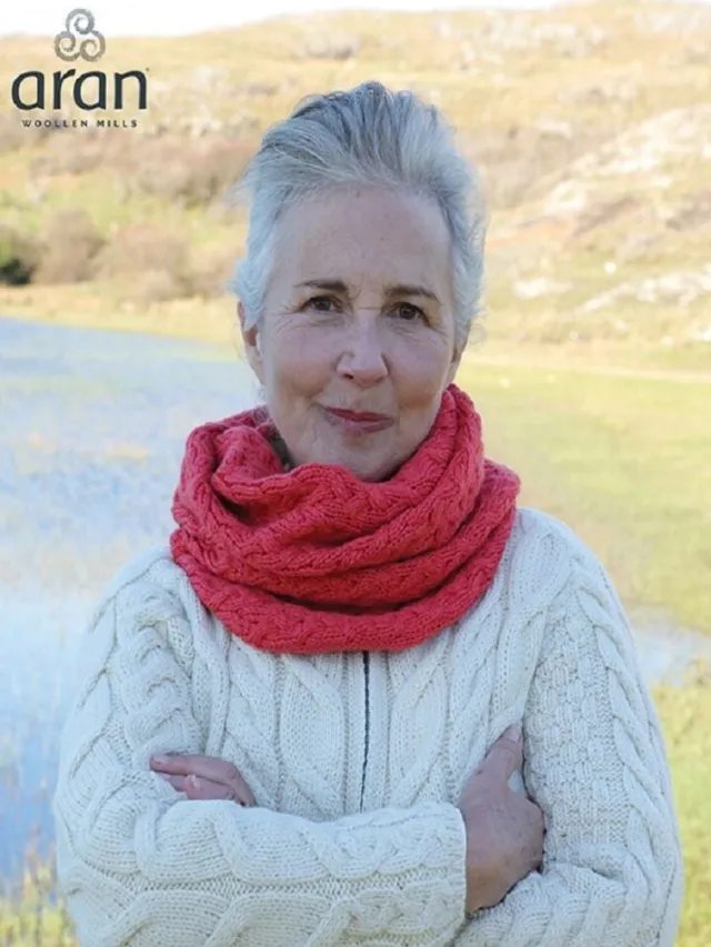 Ladies Merino Wool Scarves*Sweater Shop Super Soft Irish Snood Orange