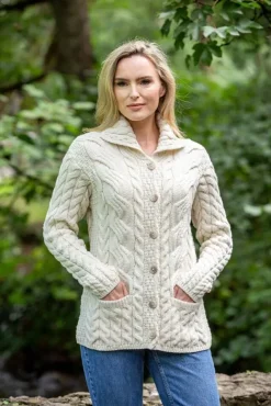 Womens Irish Knitwear|Cashmere And Merino Wool Sweaters*Sweater Shop Super Soft Merino Wool Ladies Cardigan