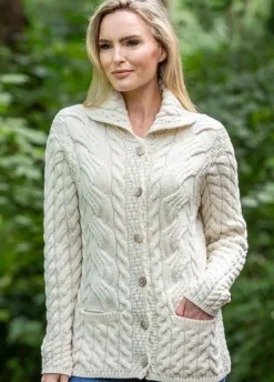 Womens Irish Knitwear|Cashmere And Merino Wool Sweaters*Sweater Shop Super Soft Merino Wool Ladies Cardigan
