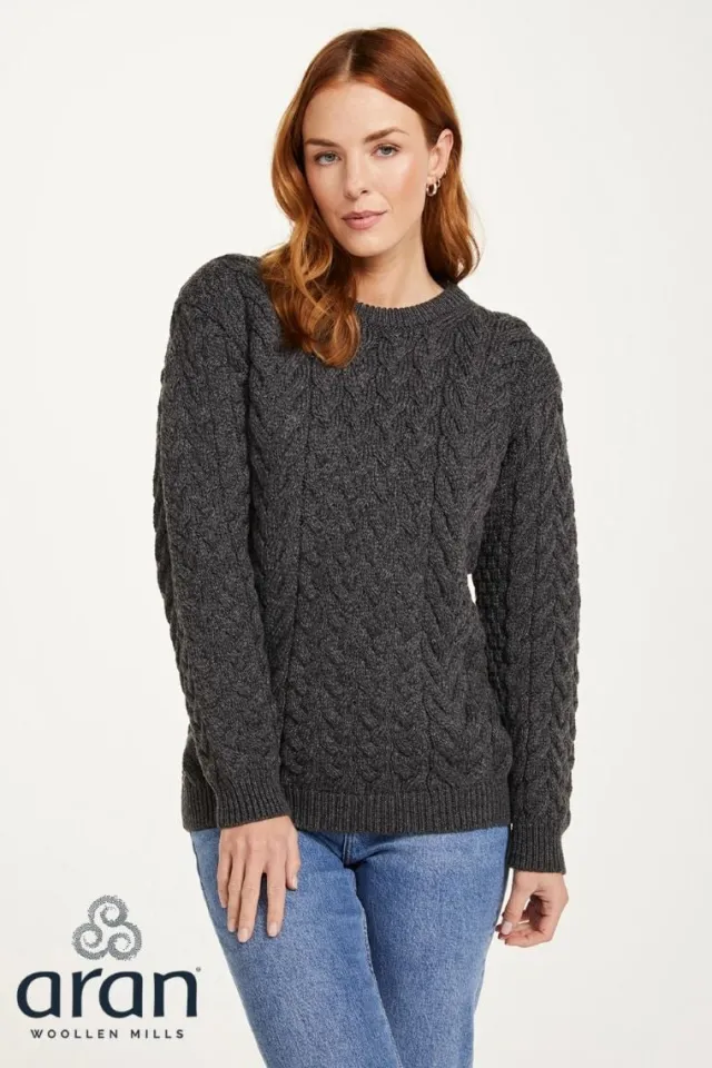 Womens Irish Knitwear|Cashmere And Merino Wool Sweaters*Sweater Shop Super Soft Merino Wool Sweater Charcoal