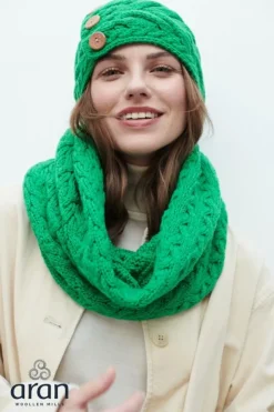 Ladies Aran Scarves*Sweater Shop Super Soft Snood Green 893