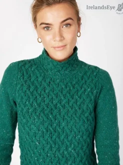 Womens Irish Knitwear*Sweater Shop Trellis Sweater Green Garden