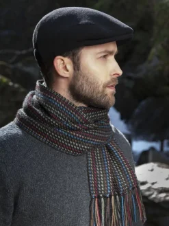 Aran Wool Hats|Mens Caps*Sweater Shop Trinity Flat Cap Black