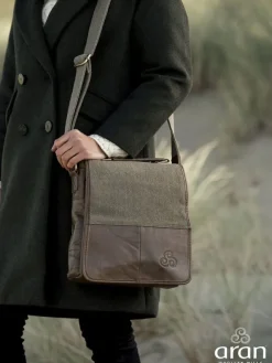 Stylish Irish Bags*Sweater Shop Tweed and Leather Satchel Bag
