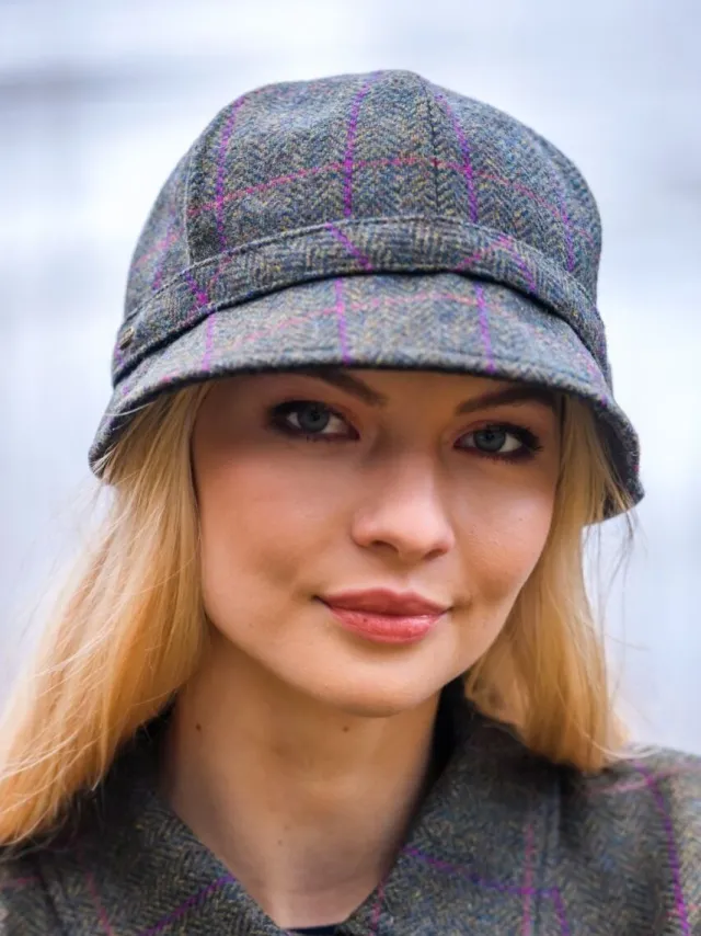 Ladies Hats*Sweater Shop Tweed Flapper Cap Col. 150