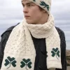Aran Wool Hats*Sweater Shop Unisex Aran Hat with Shamrocks