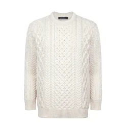 Womens Irish Knitwear|Womens Aran Fisherman Sweaters*Sweater Shop Unisex Heavyweight Aran Sweater - Natural