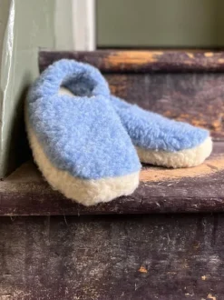 Wool Slippers|Slippers*Sweater Shop Unisex Merino Wool Slippers Light Blue